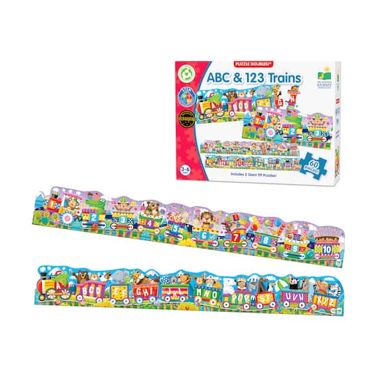 Puzzle Doubles! - ABC & 123 Trains: 60 Pcs